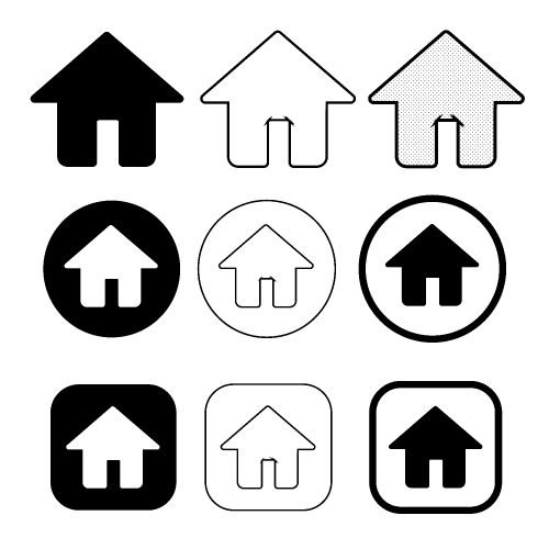 simple house symbol and home icon sign