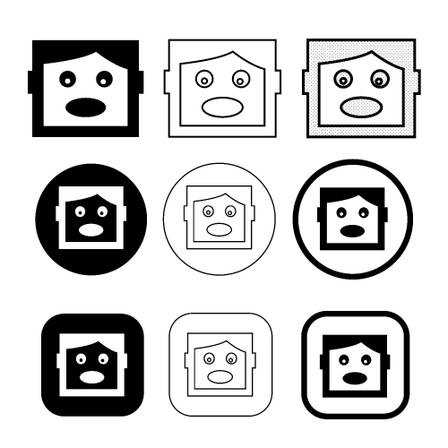 Simple human emotion icon sign design