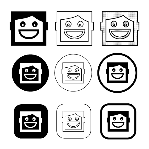 Simple human emotion icon sign design