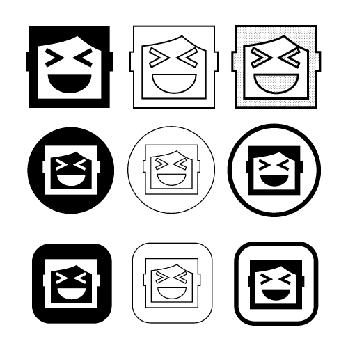 Simple human emotion icon sign design