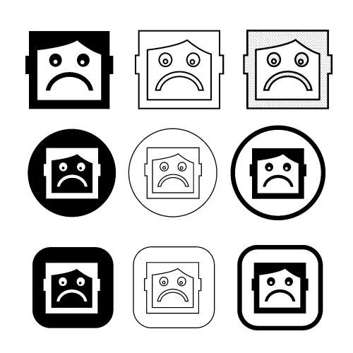 Simple human emotion icon sign design