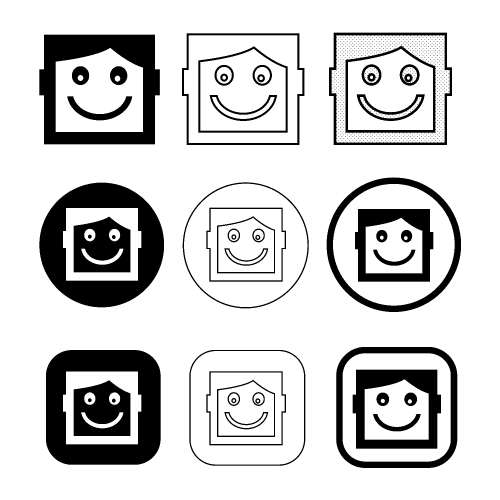 Simple human emotion icon sign design