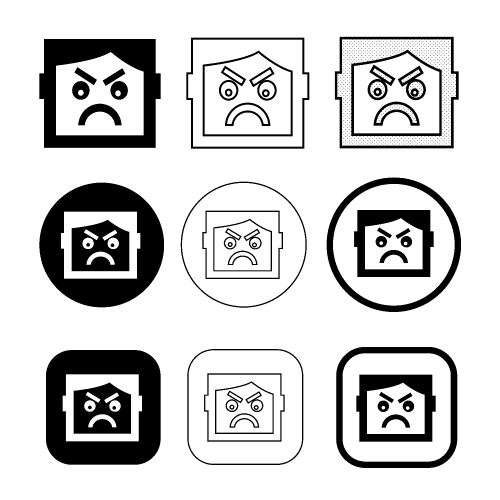 Simple human emotion icon sign design