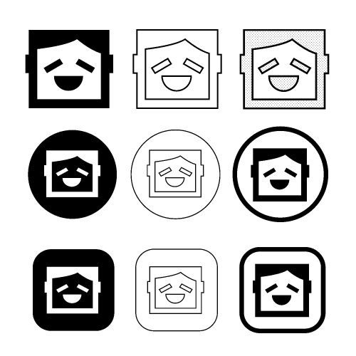 Simple human emotion icon sign design