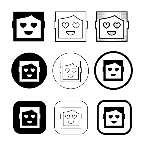 Simple human emotion icon sign design