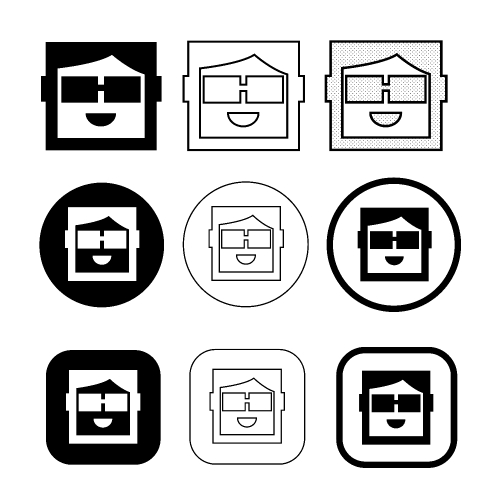 Simple human emotion icon sign design