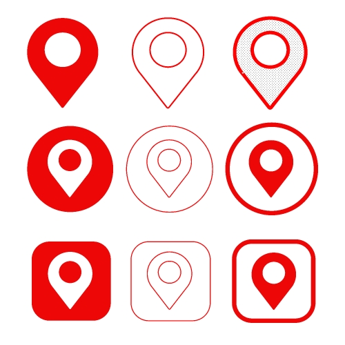 Simple map pointer gps icon sign design