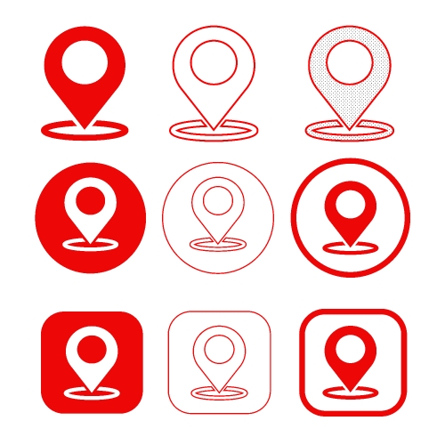 Simple map pointer gps icon sign design