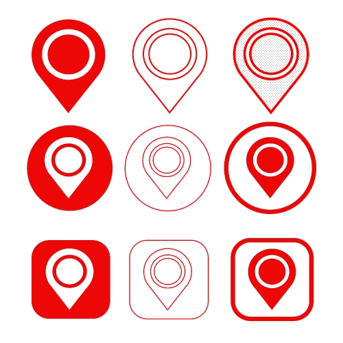 Simple map pointer gps icon sign design