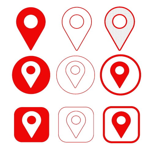 Simple map pointer gps icon sign design