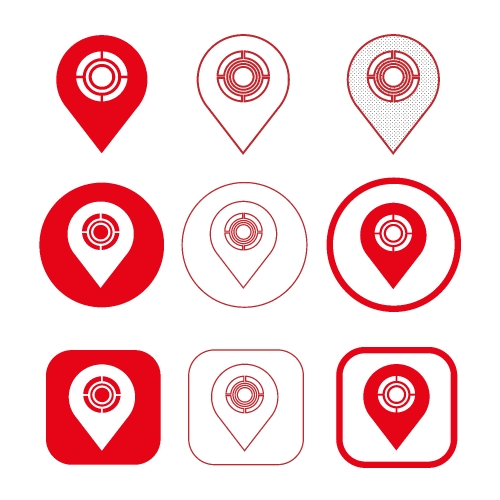 Simple map pointer gps icon sign design