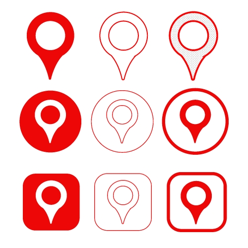 Simple map pointer gps icon sign design