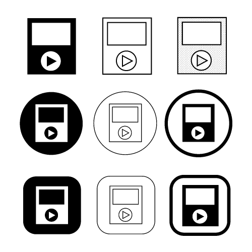 simple media play icon sign design