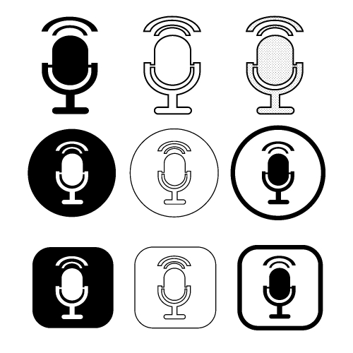 Simple microphone icon sign design