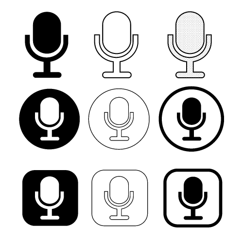 Simple microphone icon sign design