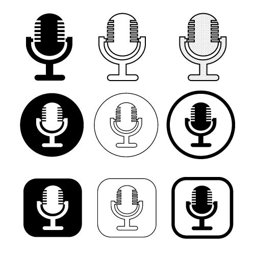 Simple microphone icon sign design