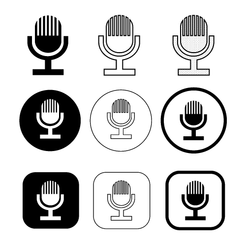 Simple microphone icon sign design