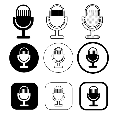 Simple microphone icon sign design