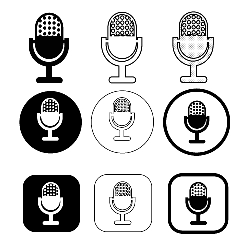 Simple microphone icon sign design