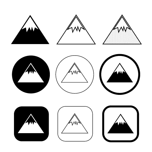 Simple Mountain icon sign design