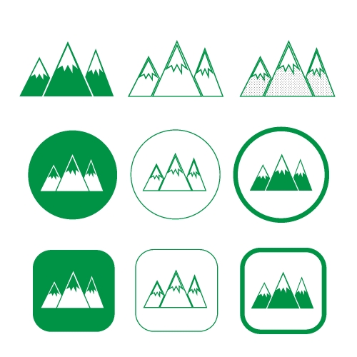 Simple Mountain icon sign design