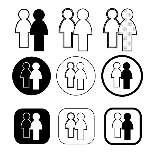 Simple people icon sign design