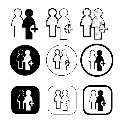 Simple people icon sign design