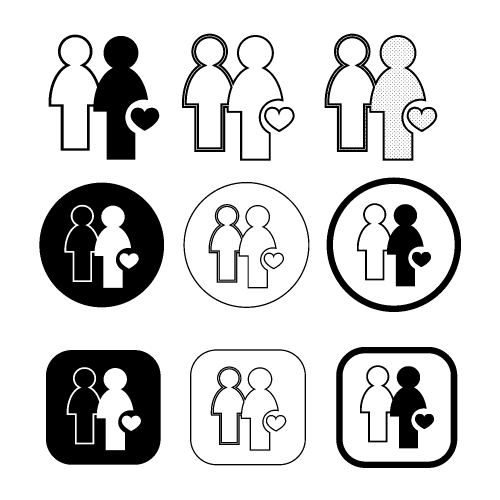Simple people icon sign design