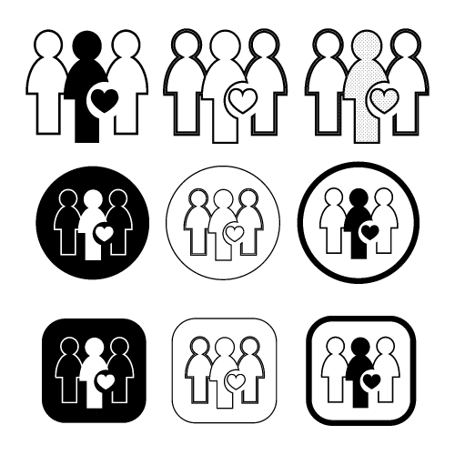 Simple people icon sign design