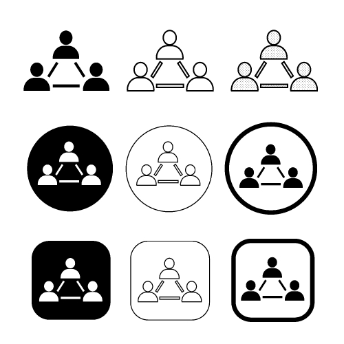 Simple people network icon sign design