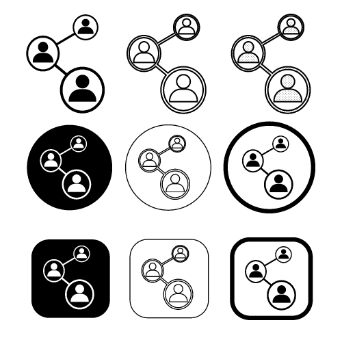 Simple people network icon sign design