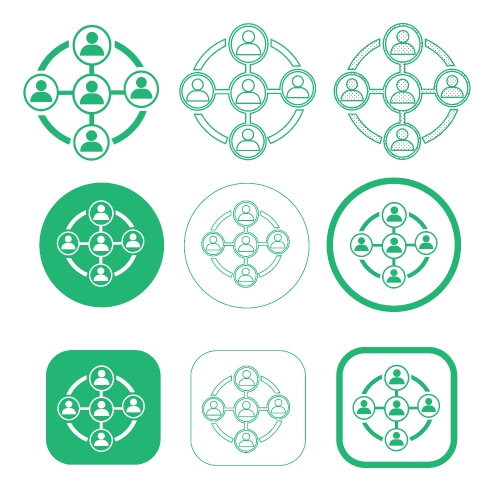 Simple people network icon sign design