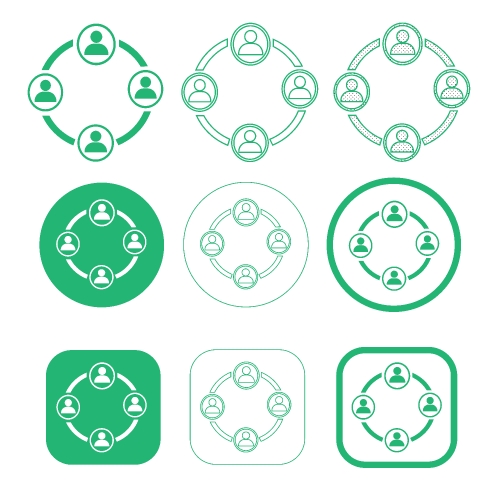 Simple people network icon sign design