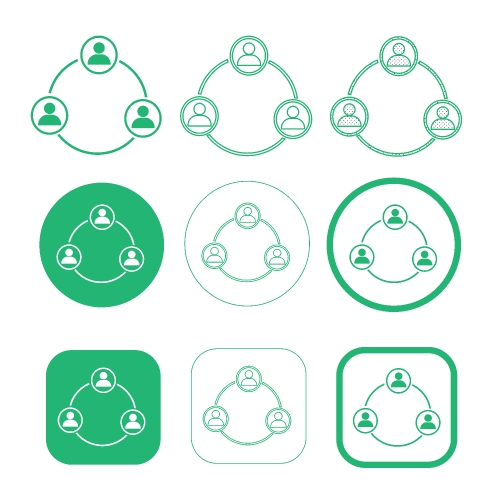 Simple people network icon sign design