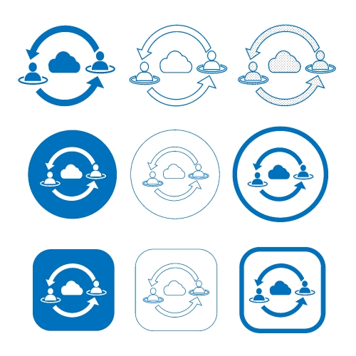 Simple people network icon sign design