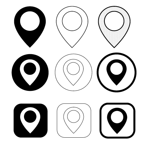 Simple Pin Location icon sign design