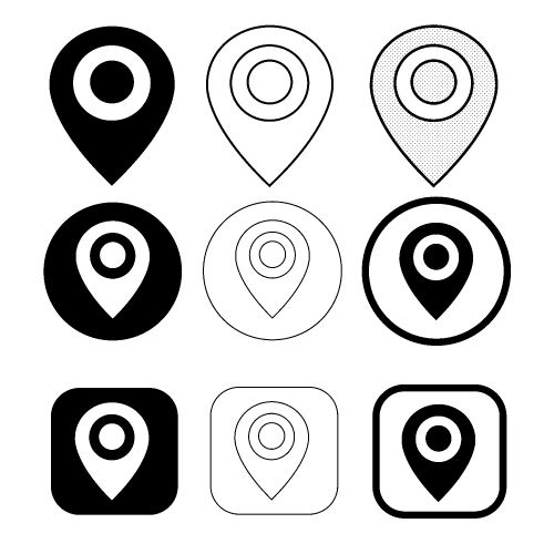 Simple Pin Location icon sign design