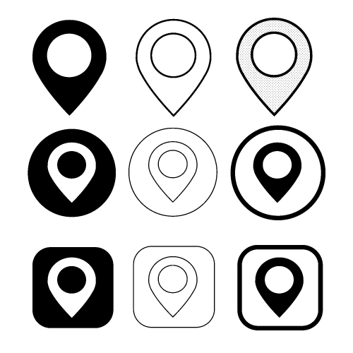 Simple Pin Location icon sign design