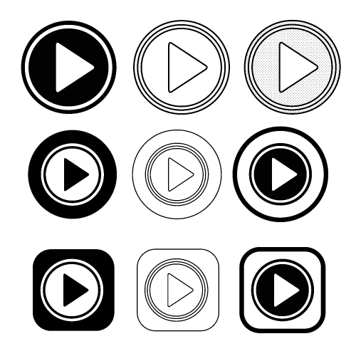 simple Play button icon sign design