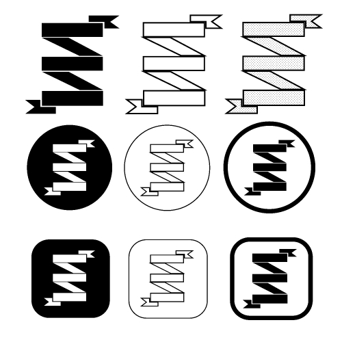 Simple ribbon icon sign design