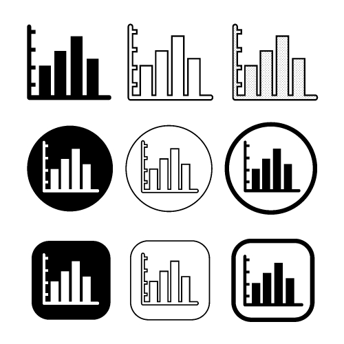 Simple set of diagram and graph icon