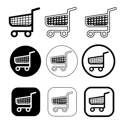 Simple shopping cart trolley icon sign design