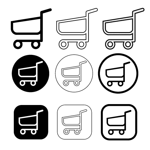 Simple shopping cart trolley icon sign design