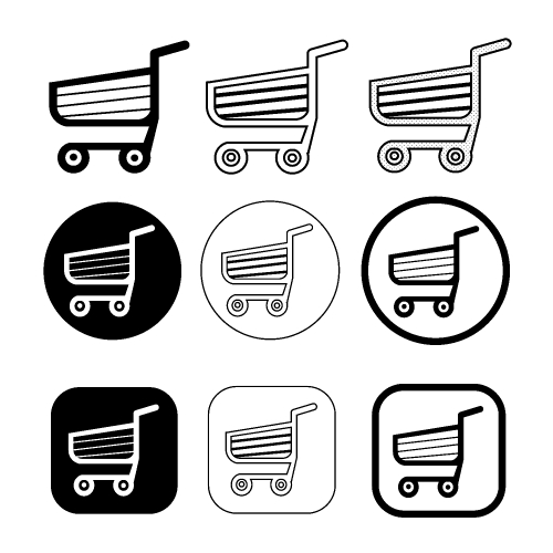 Simple shopping cart trolley icon sign design