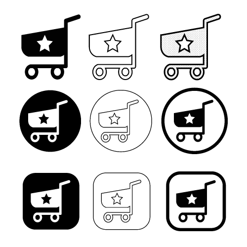 Simple shopping cart trolley icon sign design