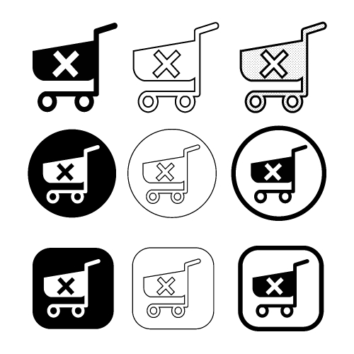 Simple shopping cart trolley icon sign design