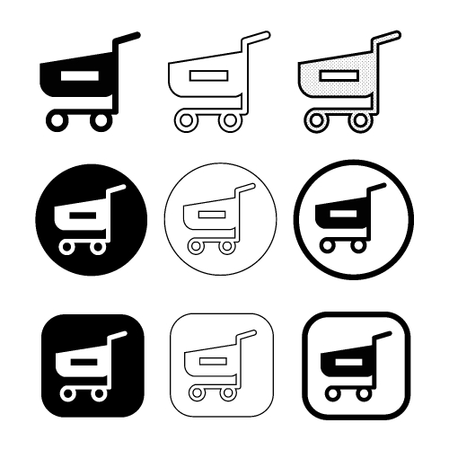 Simple shopping cart trolley icon sign design