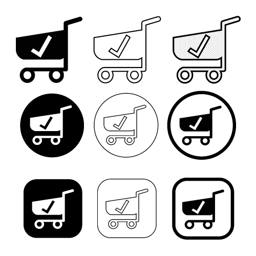 Simple shopping cart trolley icon sign design