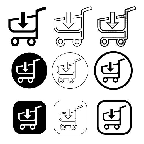 Simple shopping cart trolley icon sign design