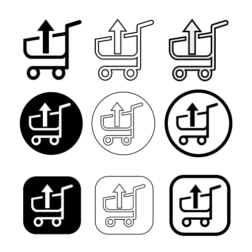Simple shopping cart trolley icon sign design